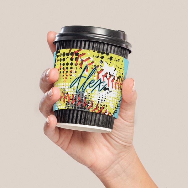 Softball Coffee Cup Sleeve - LIFESTYLE