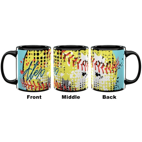 Softball Coffee Mug - 11 oz - Black APPROVAL
