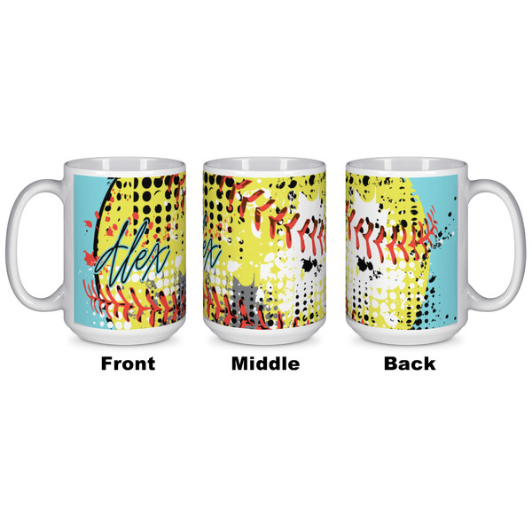 Softball Coffee Mug - 15 oz - White APPROVAL