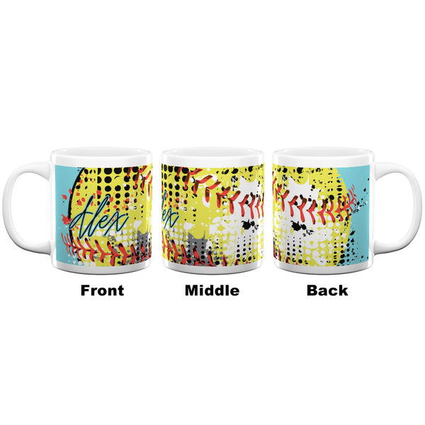 Softball Coffee Mug - 20 oz - White APPROVAL