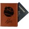 Softball Cognac Leather Passport Holder With Passport - Main