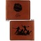 Softball Cognac Leatherette Bifold Wallets - Front and Back