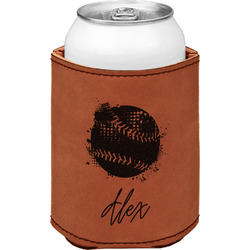 Softball Leatherette Can Sleeve - Single Sided (Personalized)