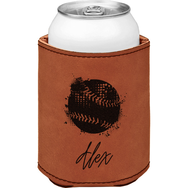 Custom Softball Leatherette Can Sleeve - Double Sided (Personalized)