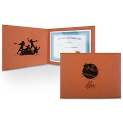 Softball Leatherette Certificate Holder (Personalized)