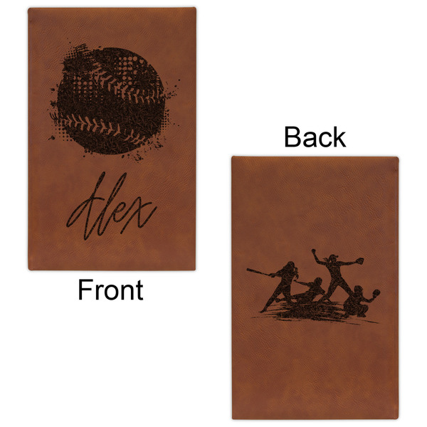 Softball Cognac Leatherette Journal - Double Sided - Apvl