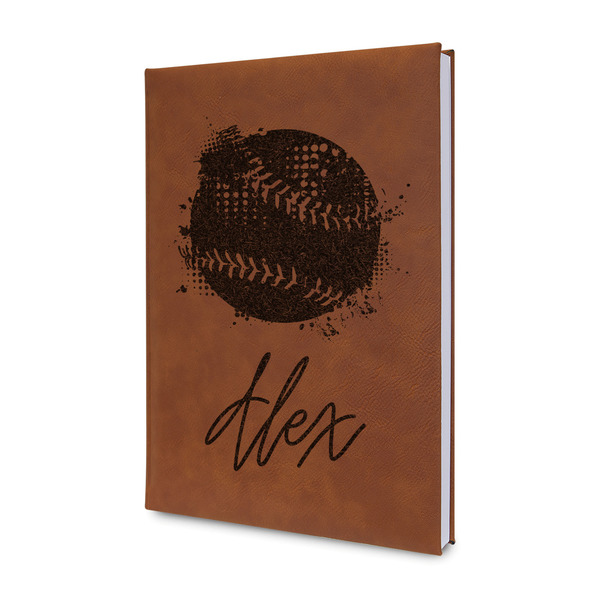 Custom Softball Leatherette Journal - Double Sided (Personalized)