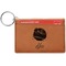 Softball Cognac Leatherette Keychain ID Holders - Front Credit Card