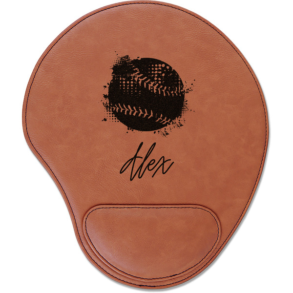 Custom Softball Leatherette Mouse Pad with Wrist Support (Personalized)