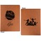Softball Cognac Leatherette Portfolios with Notepad - Large - Double Sided - Apvl