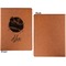 Softball Cognac Leatherette Portfolios with Notepad - Large - Single Sided - Apvl