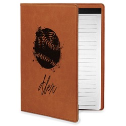 Softball Leatherette Portfolio with Notepad - Small - Single Sided (Personalized)