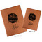 Softball Cognac Leatherette Portfolios with Notepads - Compare Sizes