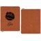 Softball Cognac Leatherette Zipper Portfolios with Notepad - Single Sided - Apvl