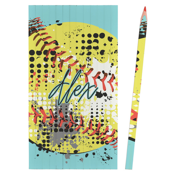 Softball Colored Pencils - Front View