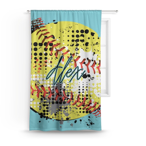 Custom Softball Curtain - 50"x84" Panel (Personalized)