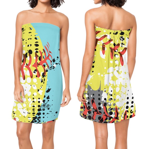 Softball Custom Bath Wrap - Front & Back View