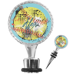 Softball Wine Bottle Stopper (Personalized)