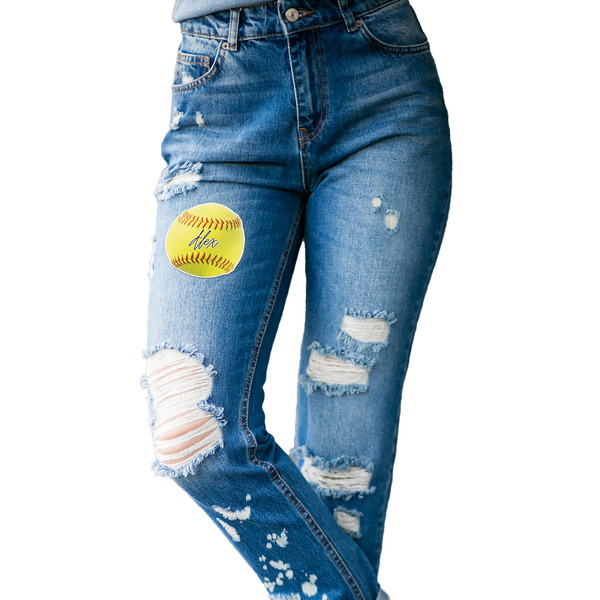 Softball Custom Shape Iron On Patches - L - single APPROVAL