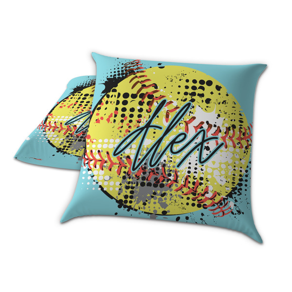 Softball Decorative Pillow Case - TWO