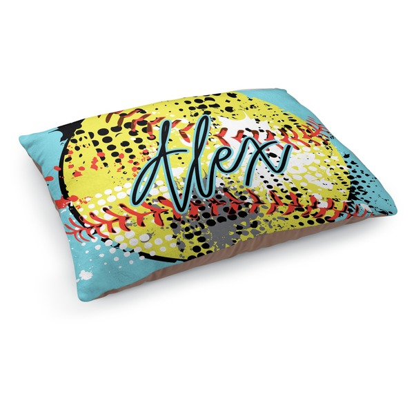 Custom Softball Dog Bed - Medium w/ Name or Text