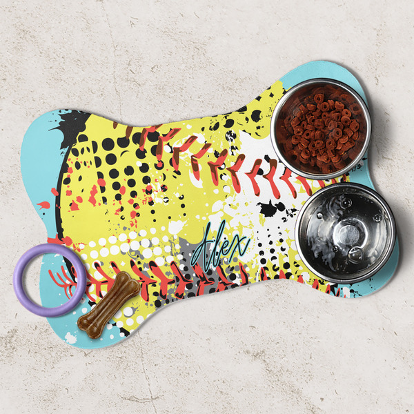 Softball Dog Bone Shaped Mat Lifestyle