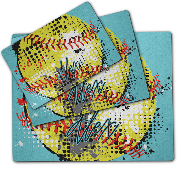 Softball Dog Food Mat - MAIN (sm, med, lrg)