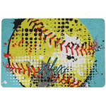 Softball Dog Food Mat w/ Name or Text