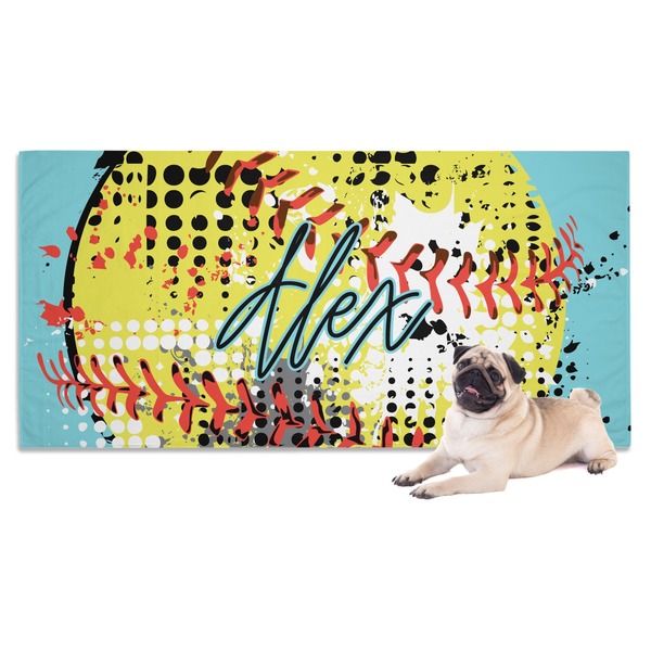 Custom Softball Dog Towel (Personalized)