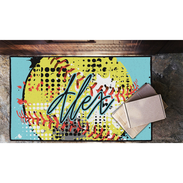 Softball Door Mat - LIFESTYLE (Lrg)