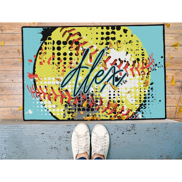 Softball Door Mat - LIFESTYLE (Med)