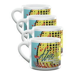 Softball Double Shot Espresso Cups - Set of 4 (Personalized)