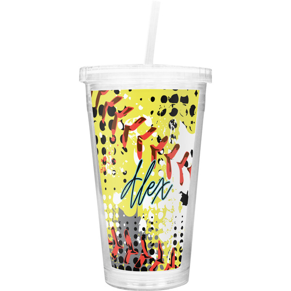 Custom Softball Double Wall Tumbler with Straw (Personalized)