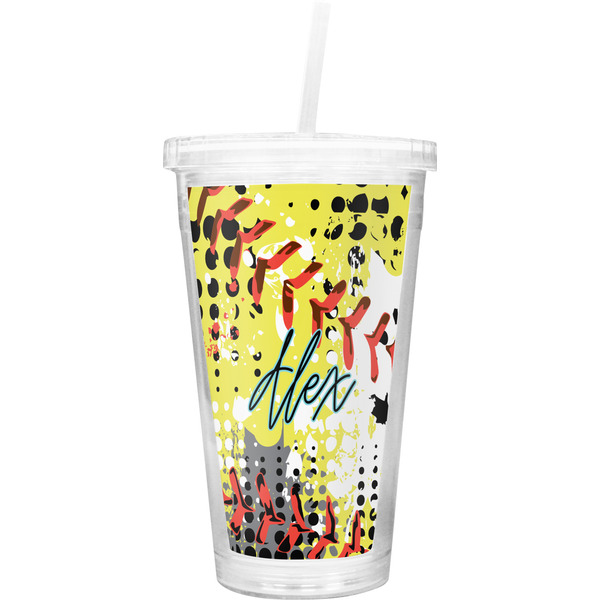 Custom Softball Double Wall Tumbler with Straw (Personalized)