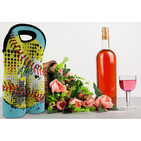 Softball Double Wine Tote - LIFESTYLE (new)