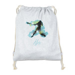 Softball Drawstring Backpack - Sweatshirt Fleece - Double Sided (Personalized)