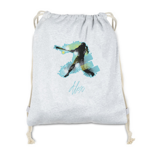 Custom Softball Drawstring Backpack - Sweatshirt Fleece - Double Sided (Personalized)