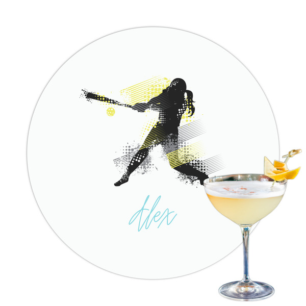 Custom Softball Printed Drink Topper - 3.25" (Personalized)