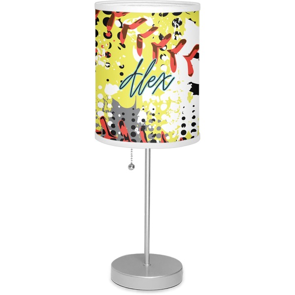Custom Softball Lamp with Drum Shade (Personalized)