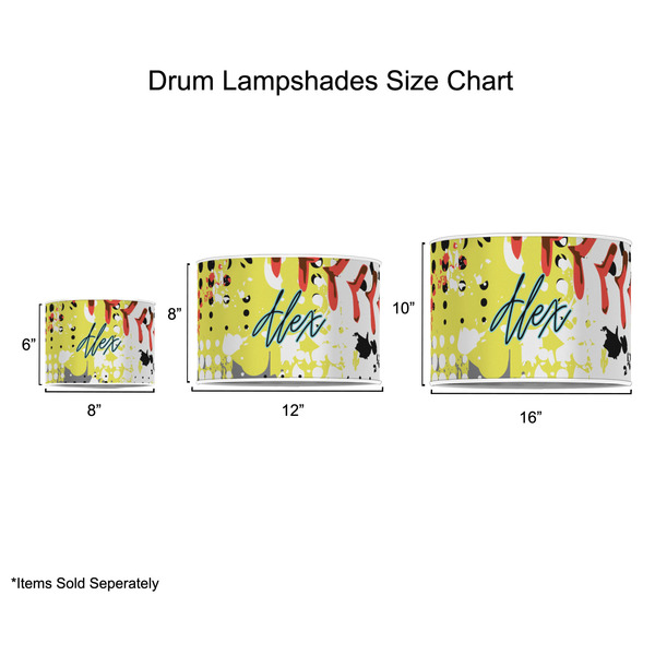 Softball Drum Lampshades - Sizing Chart