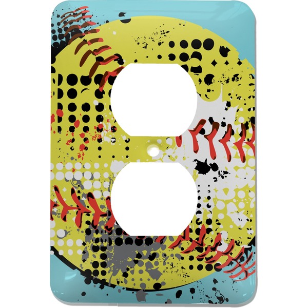 Custom Softball Electric Outlet Plate