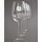 Softball Engraved Wine Glasses Set of 4 - Front View