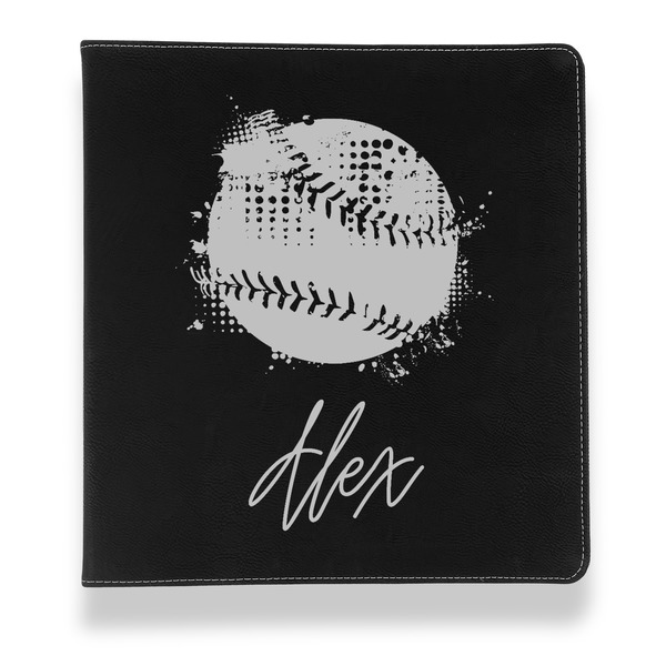 Softball Leather Binder - 1" - Black - Front View