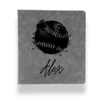 Softball Leather Binder - 1" - Grey (Personalized)
