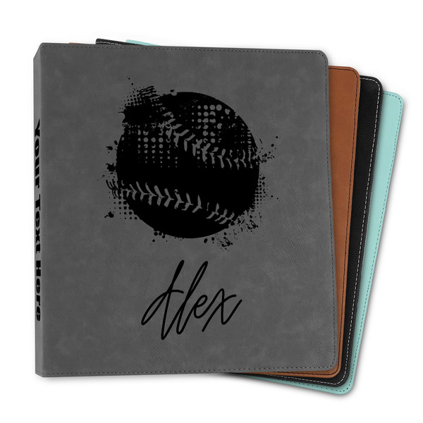 Custom Softball Leather Binder - 1" (Personalized)