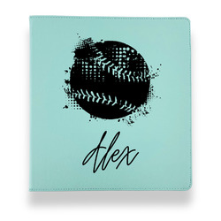 Softball Leather Binder - 1" - Teal (Personalized)