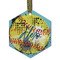 Softball Frosted Glass Ornament - Hexagon