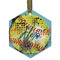 Softball Flat Glass Ornament - Hexagon w/ Name or Text