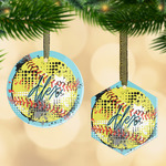 Softball Flat Glass Ornament w/ Name or Text