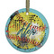 Softball Frosted Glass Ornament - Round